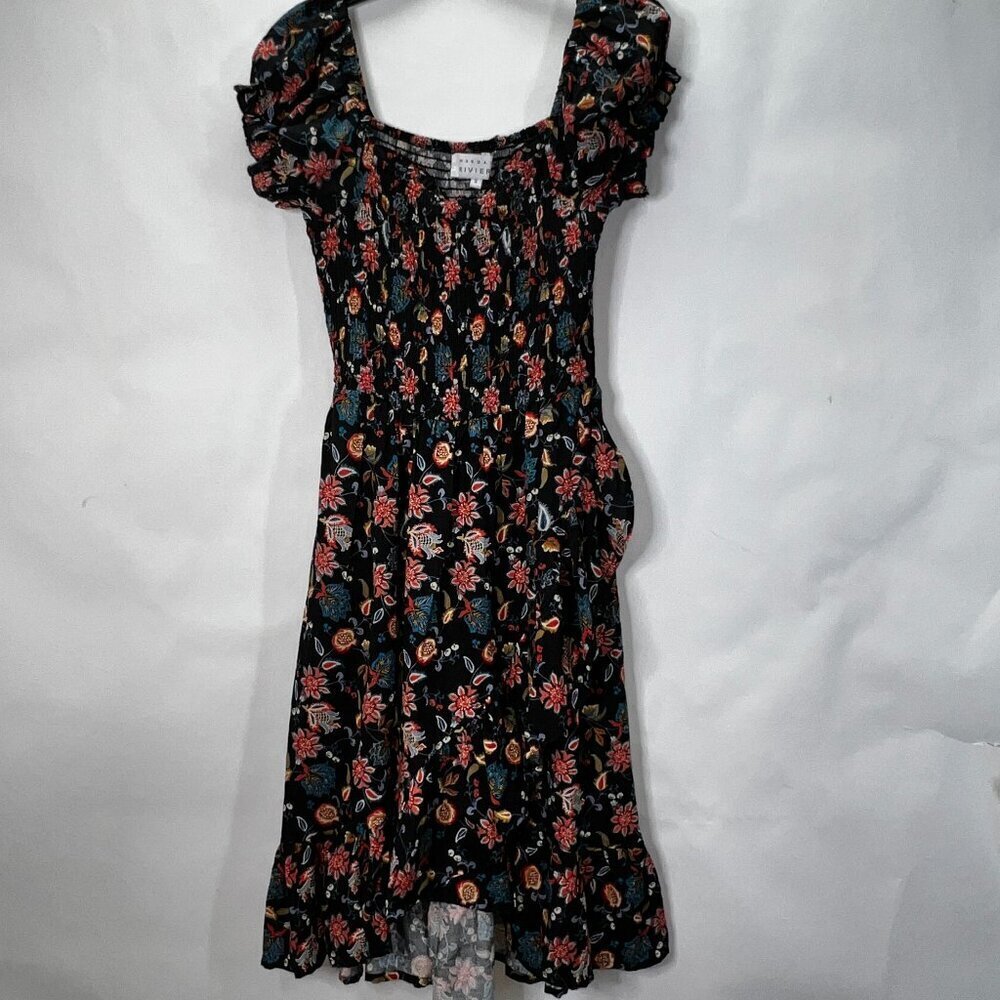 Margaux Riviera High Low Floral Ruffle Spring Summer Midi Dress Size Small